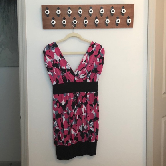 Black and Pink Floral Dress - Picture 3 of 5